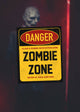 Plaque métal effet rouillé DANGER Zombie Zone, décoration Halloween