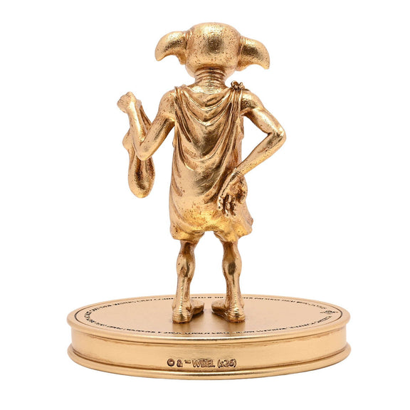 Figurine Harry Potter de Dobby tenant sa chaussette, finition dorée