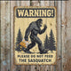 Panneau métal vintage avertissement humoristique Sasquatch Bigfoot
