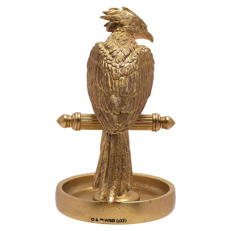 Présentoir à bijoux Harry Potter Fumseck le phénix en résine dorée au fini métallisé