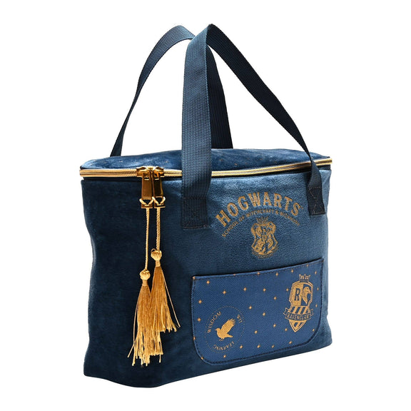 Sac à lunch isotherme Harry Potter Serdaigle en velours bleu profond avec blason doré