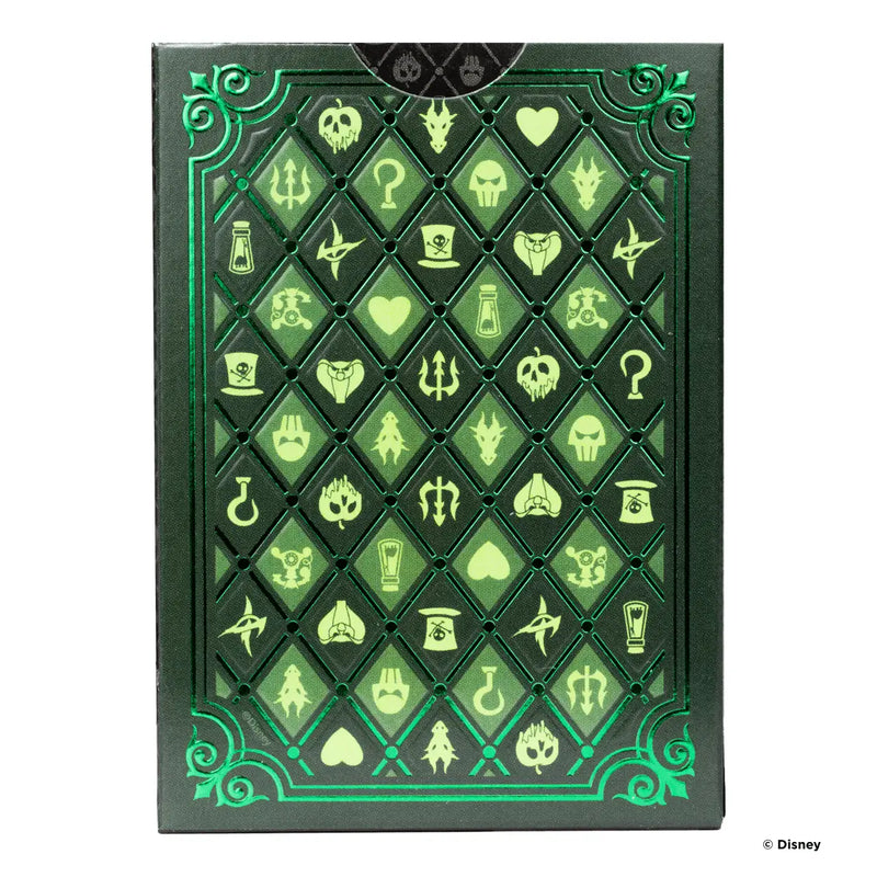 Jeu de cartes Bicycle Disney Villains, étui violet, vert et noir avec les méchants Disney