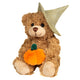 Peluche Teddy Hermann ours brun clair 20 cm avec chapeau de sorcière scintillant et citrouille