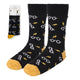 Chaussettes Harry Potter taille 38-45 à motifs lunettes rondes et éclair noir, blanc et jaune