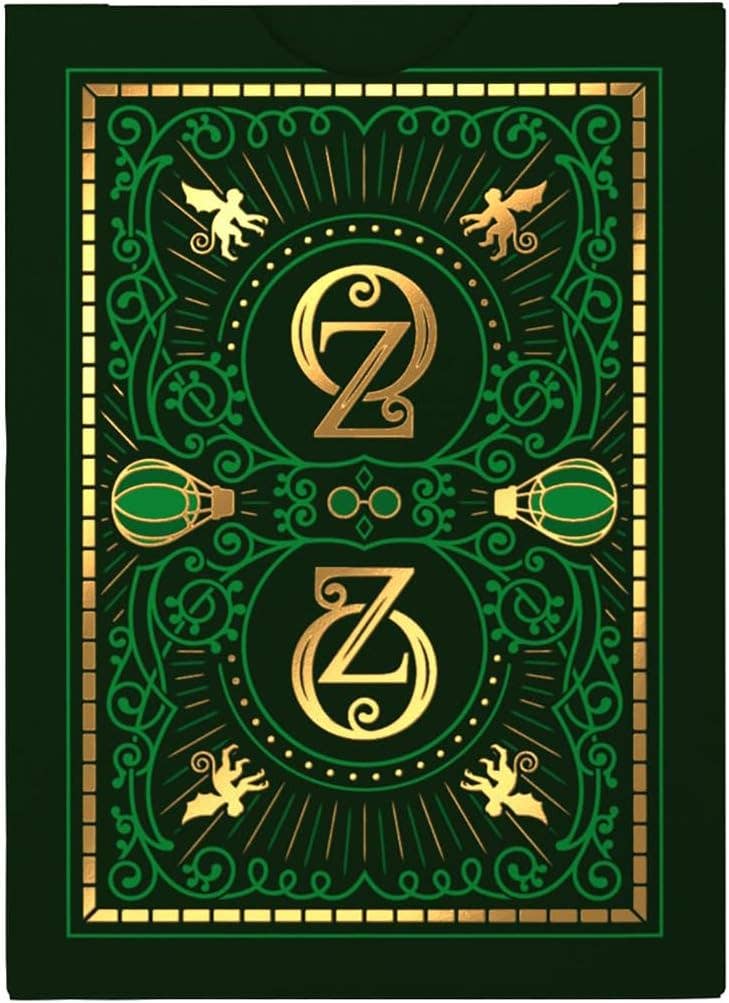 Jeu de cartes Bicycle Le Magicien d'Oz, étui vert Cité d'Émeraude aux détails dorés