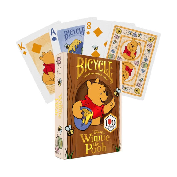 Jeu de cartes Bicycle Winnie l'Ourson, licence officielle Disney, fond crème