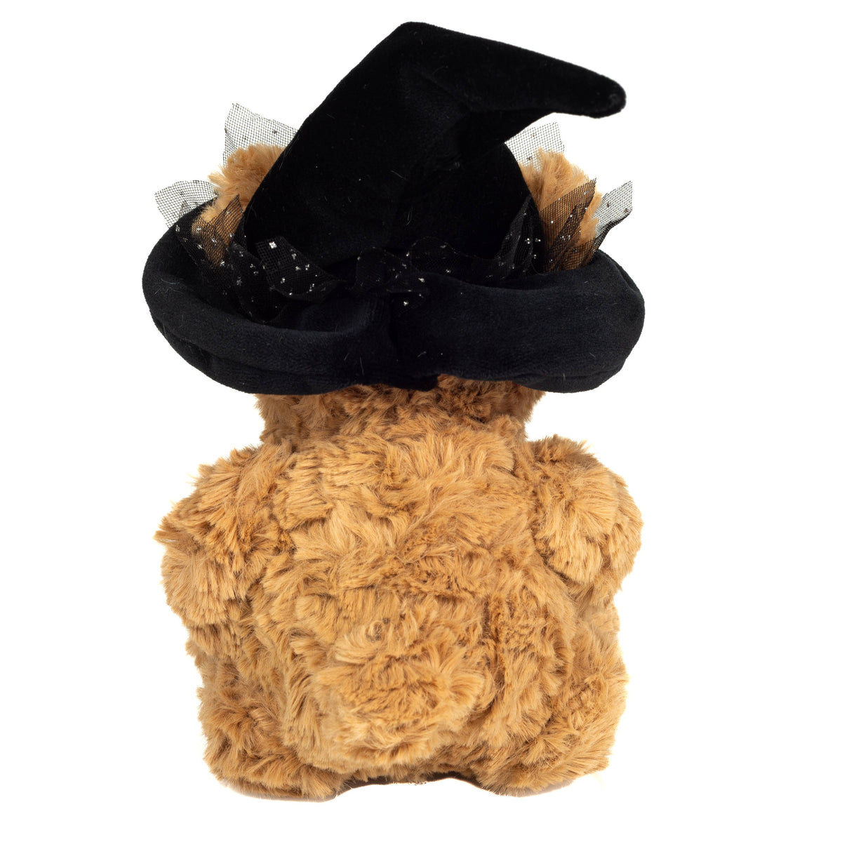 Peluche Teddy Hermann ours brun clair 20 cm avec chapeau de sorcière et petit fantôme souriant