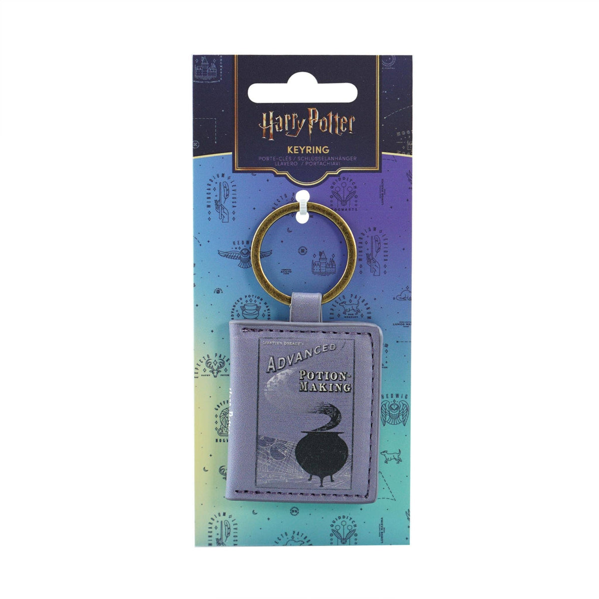 Porte-clés Harry Potter en forme de livre miniature Manuel de Potions Avancées, couverture en PU détaillée