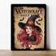 Plaque murale vintage en aluminium imprimé Witch Craft Daily News avec sorcière, déco Halloween rétro