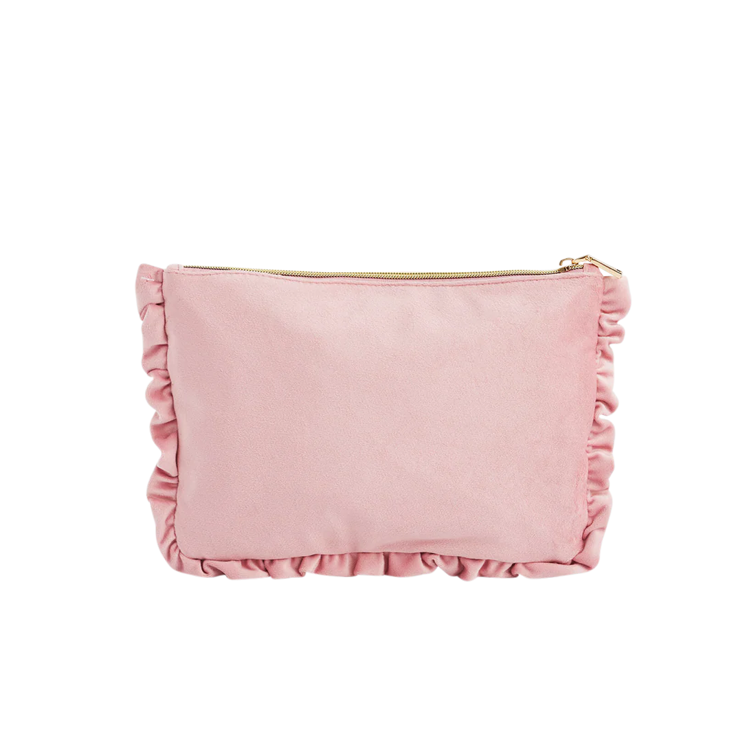 Trousse Pink Love Fable England en velours rose poudré brodé de colombes, cœurs et étoiles dorées