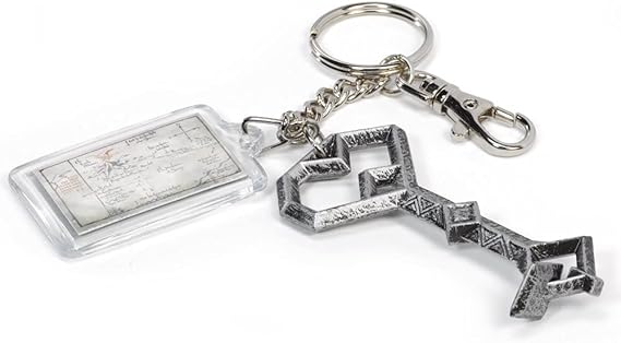 Porte-clés Noble Collection clé de Thorin en métal et carte de Thrór, Le Hobbit