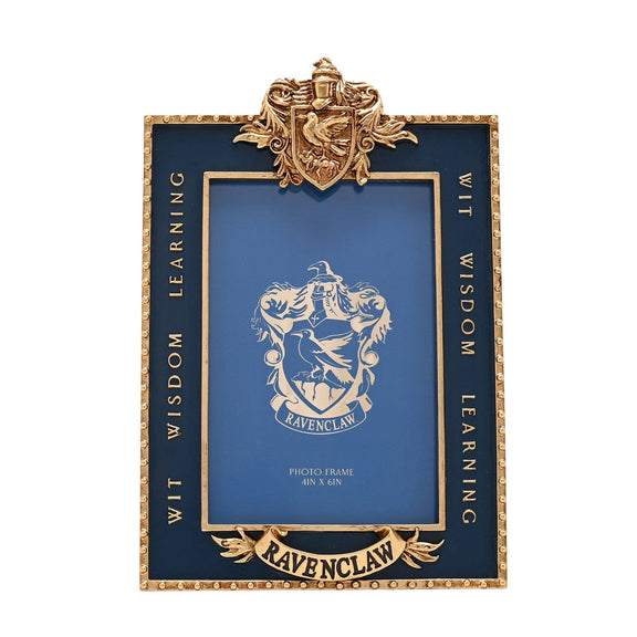 Cadre photo Harry Potter Serdaigle bleu profond aux détails dorés, blason en relief, 10 × 15 cm