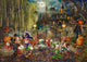 Puzzle Disney 1000 pièces Thomas Kinkade, Mickey et Minnie déguisés pour Halloween devant une maison hantée