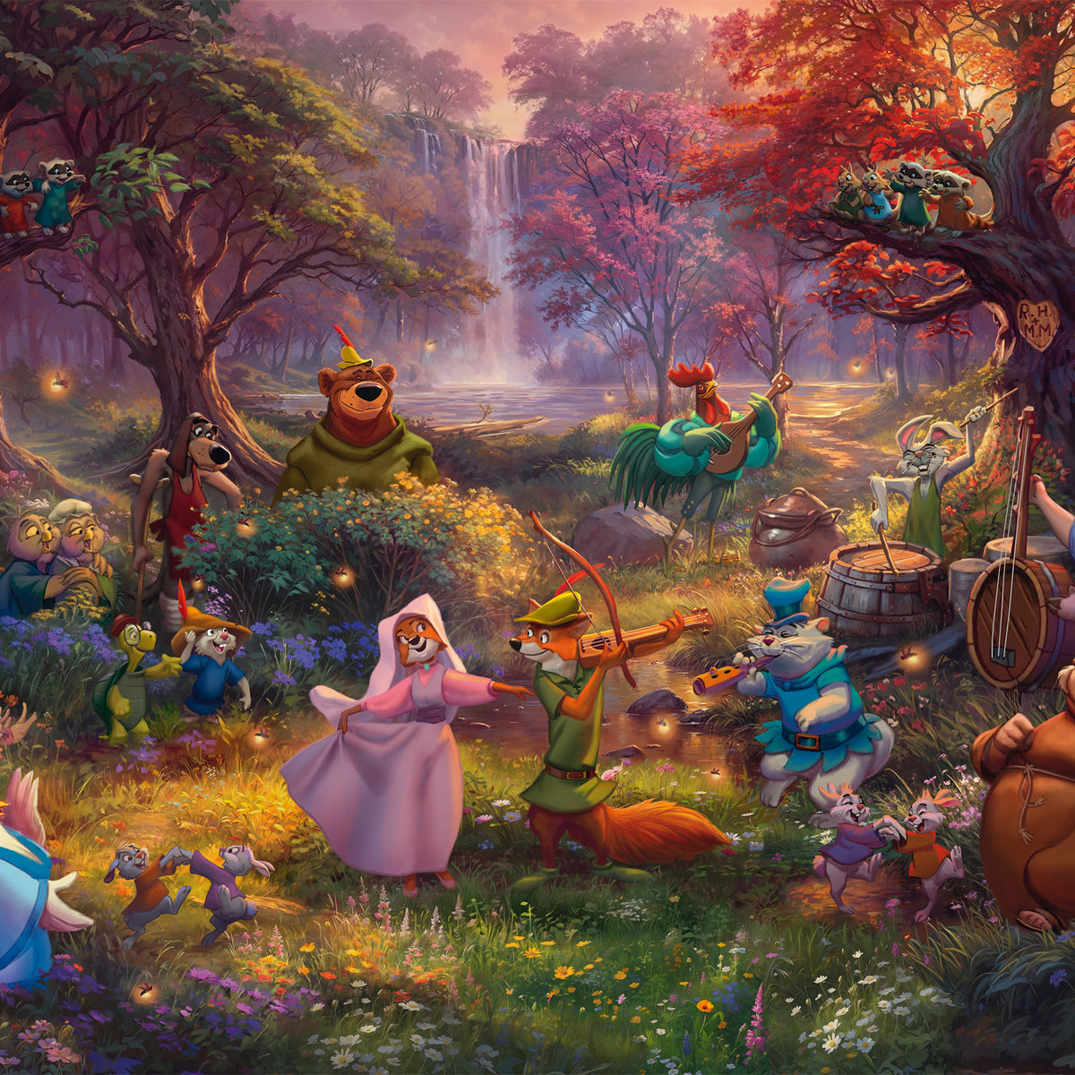 Puzzle Schmidt 1000 pièces Disney Robin des Bois par Thomas Kinkade Studios, Robin et Marianne
