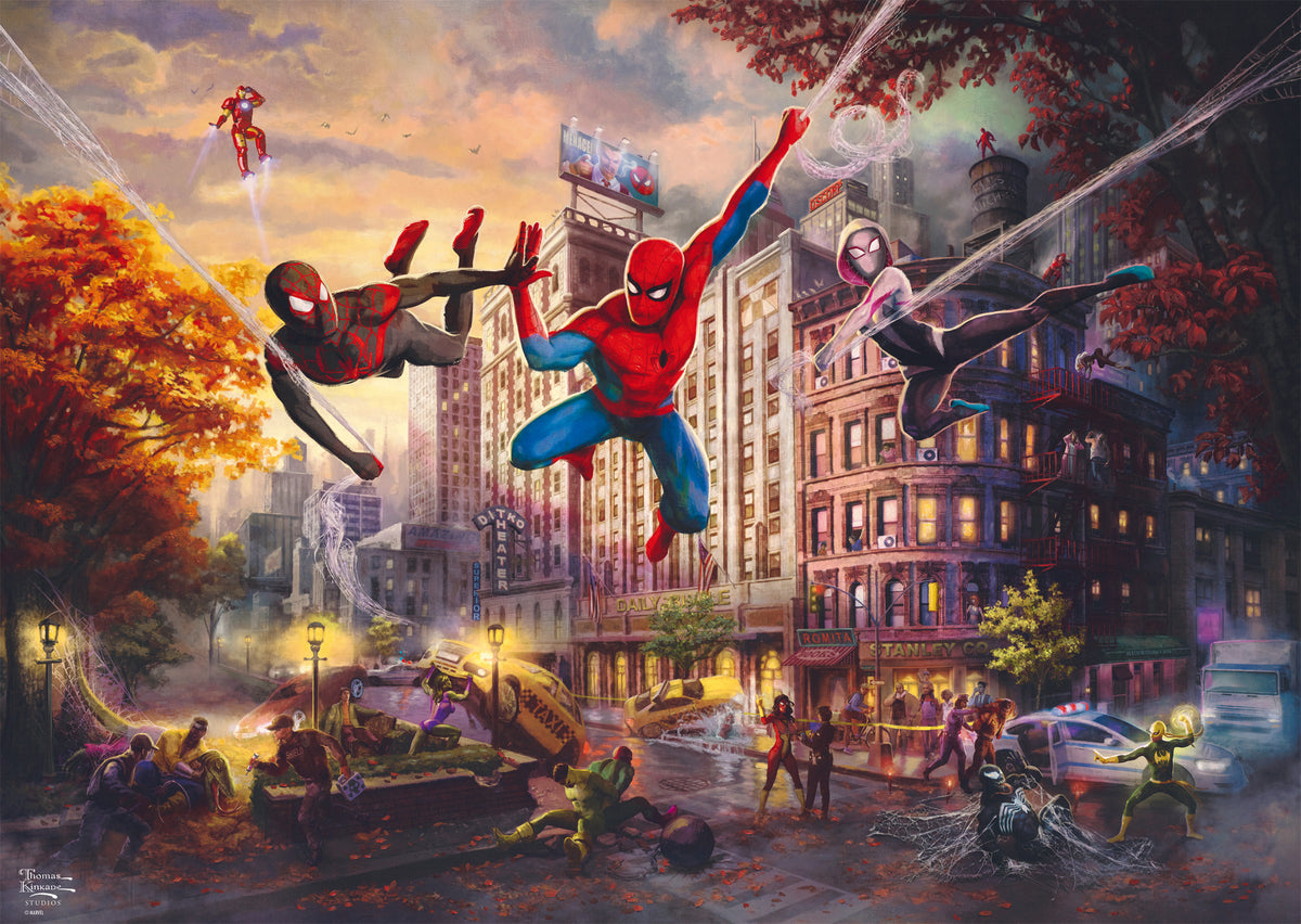 Puzzle Schmidt 1000 pièces Marvel Spider-Man and Friends Thomas Kinkade Studios à New York