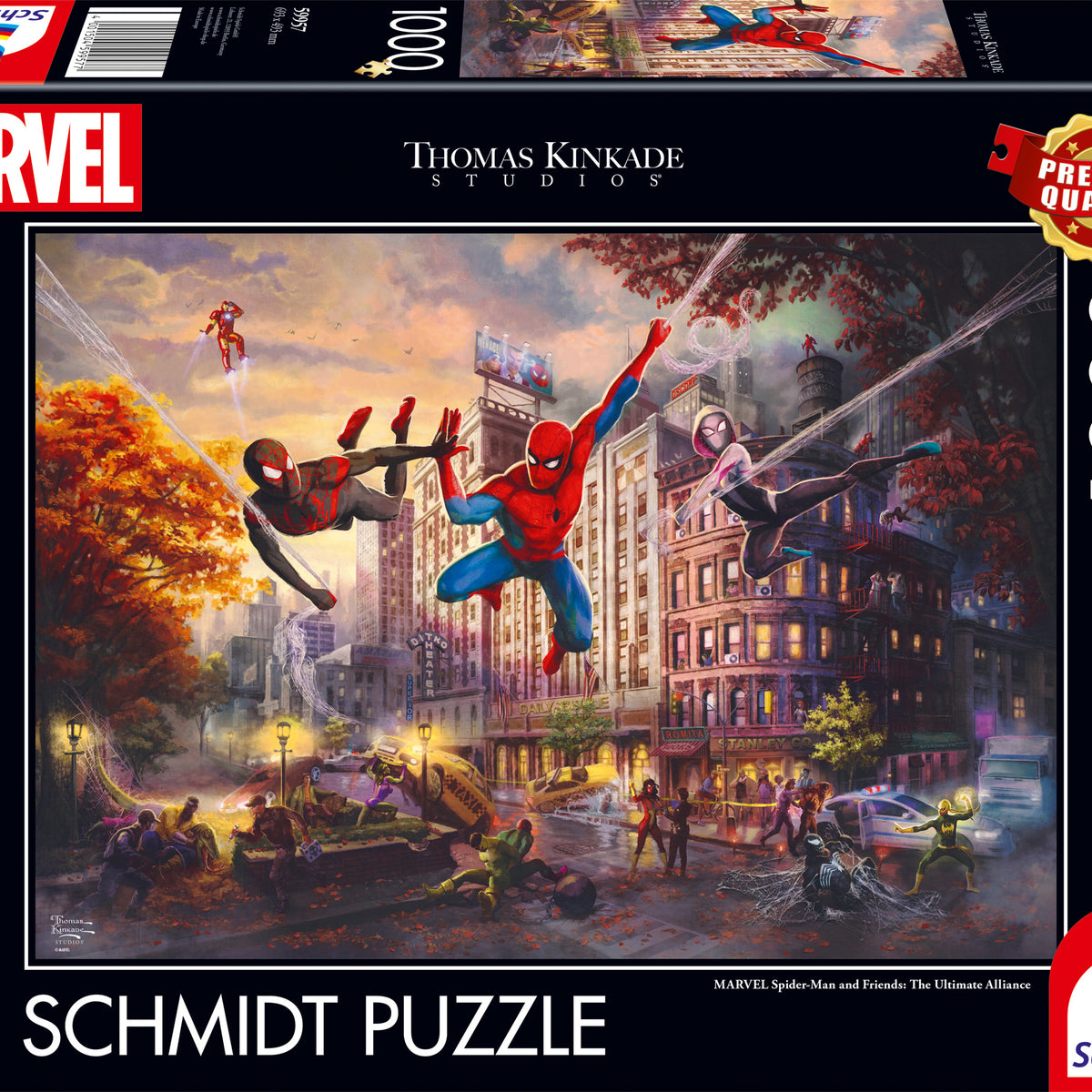 Puzzle Schmidt 1000 pièces Marvel Spider-Man and Friends Thomas Kinkade Studios à New York