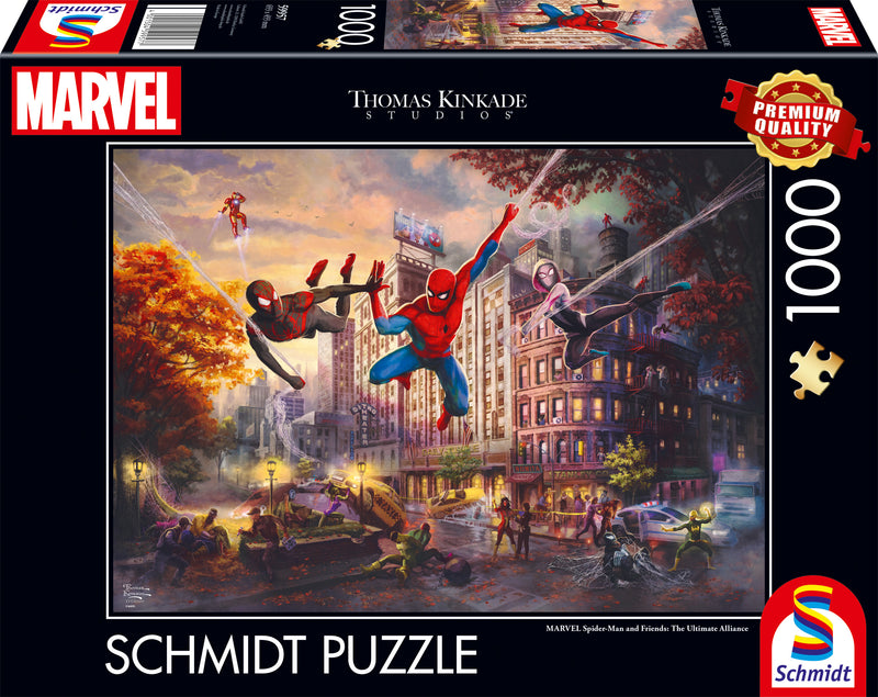 Puzzle Schmidt 1000 pièces Marvel Spider-Man and Friends Thomas Kinkade Studios à New York
