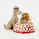 Figurine Disney Traditions Jim Shore, Belle et le Clochard partageant le dîner spaghetti