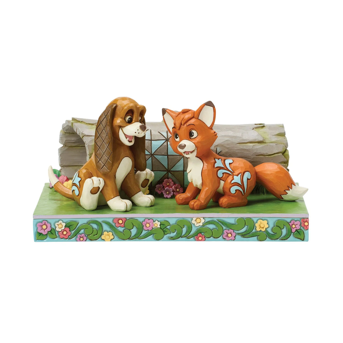 Figurine Disney Traditions Jim Shore, Rox et Rouky partageant un moment en forêt