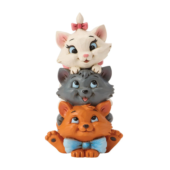 Figurine Disney Traditions Jim Shore, Marie, Berlioz et Toulouse des Aristochats empilés