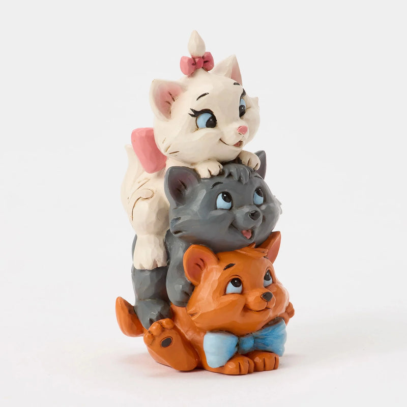 Figurine Disney Traditions Jim Shore, Marie, Berlioz et Toulouse des Aristochats empilés