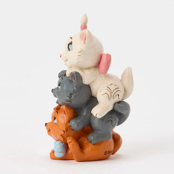 Figurine Disney Traditions Jim Shore, Marie, Berlioz et Toulouse des Aristochats empilés