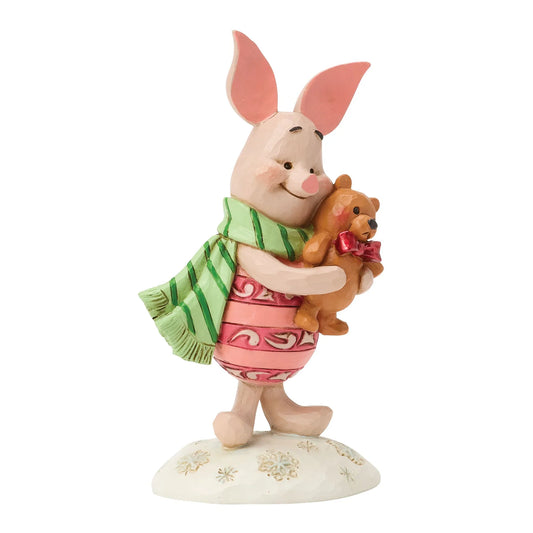Figurine Disney Traditions Jim Shore, Porcinet de Noël avec son ours en peluche