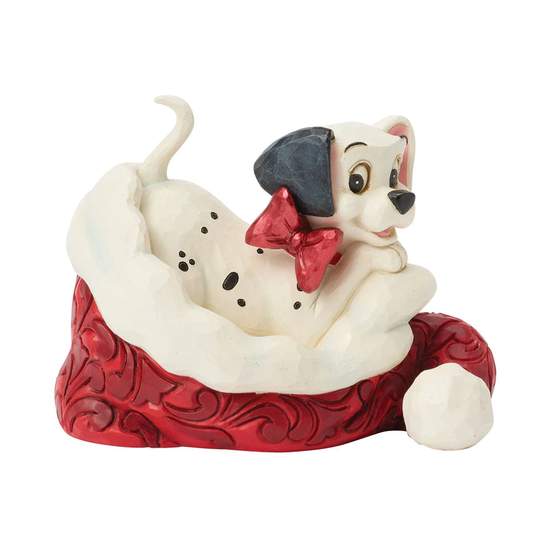 Figurine Disney Traditions Jim Shore, chiot des 101 Dalmatiens dans un bonnet de Noël