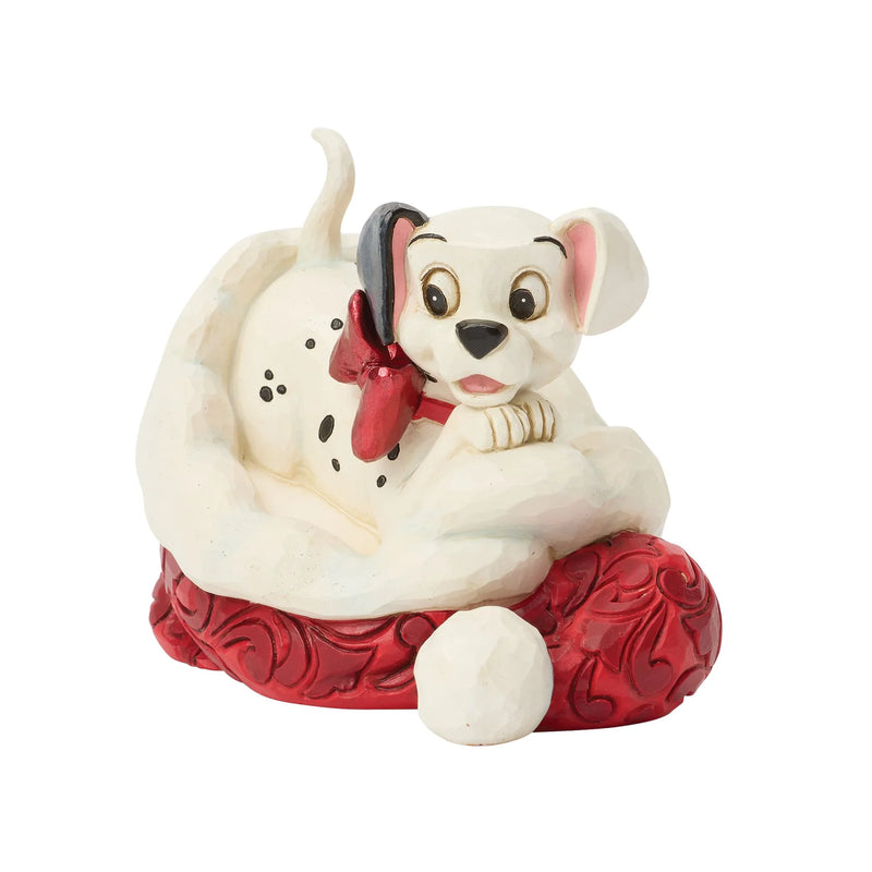 Figurine Disney Traditions Jim Shore, chiot des 101 Dalmatiens dans un bonnet de Noël