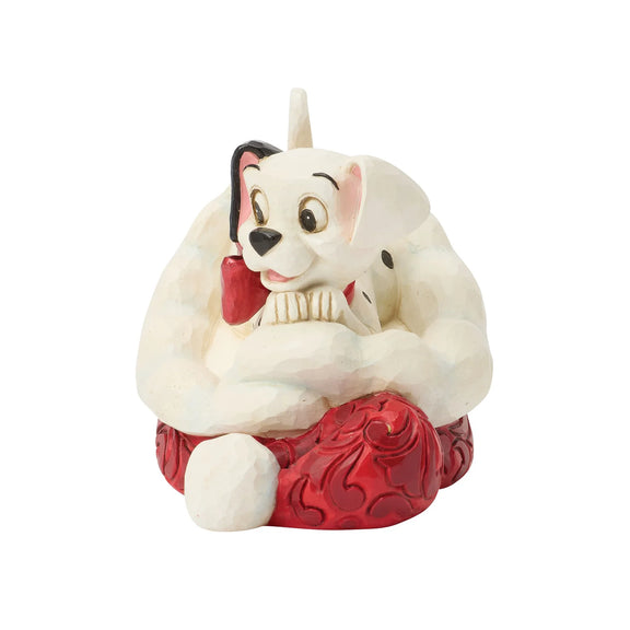 Figurine Disney Traditions Jim Shore, chiot des 101 Dalmatiens dans un bonnet de Noël