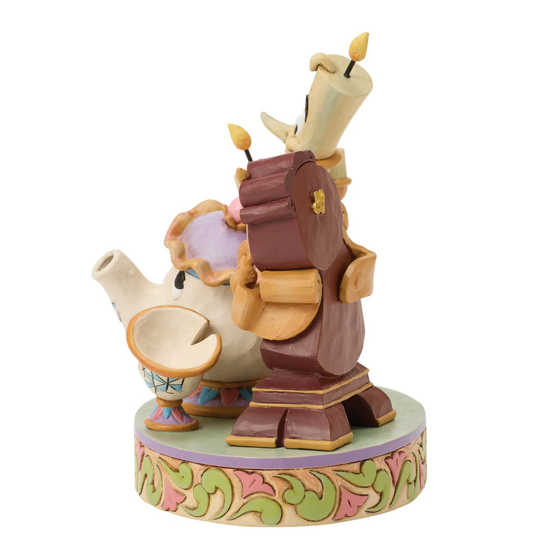 Figurine Disney Traditions Jim Shore, Lumière, Mme Samovar, Zip et Big Ben de La Belle et la Bête