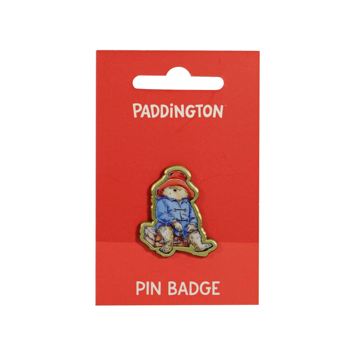 Pin's Paddington, l'ourson assis avec sa valise, 3 cm