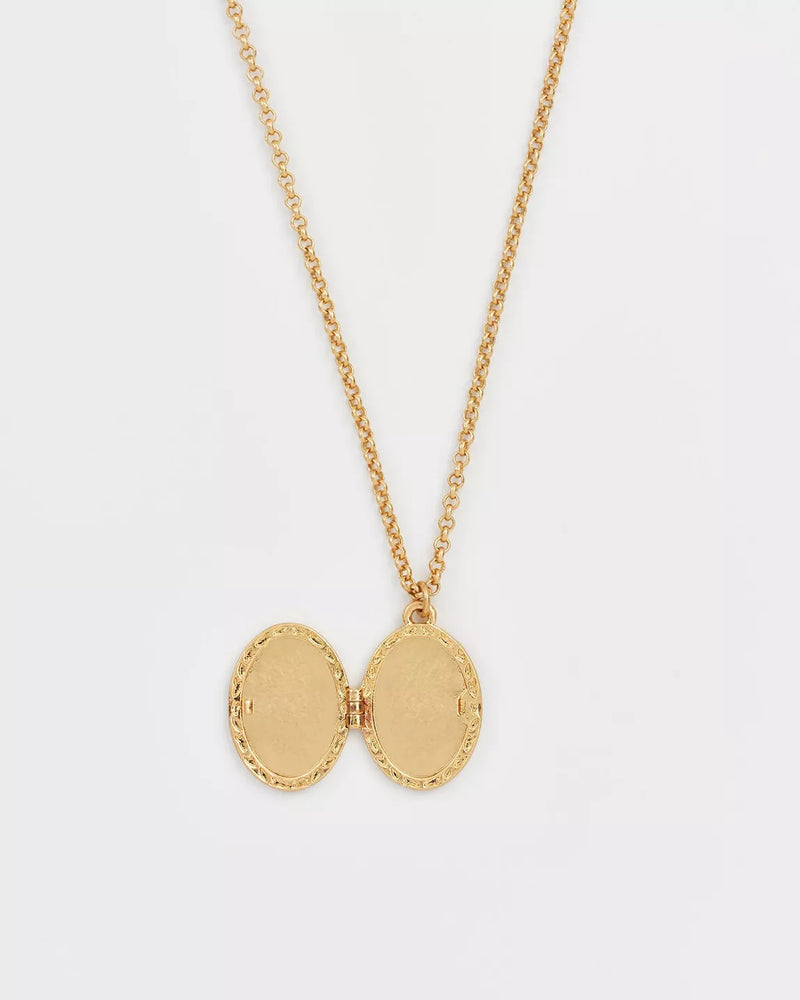 Collier Médaillon Rouge gorge & Mûre – Plaqué or - Fable England