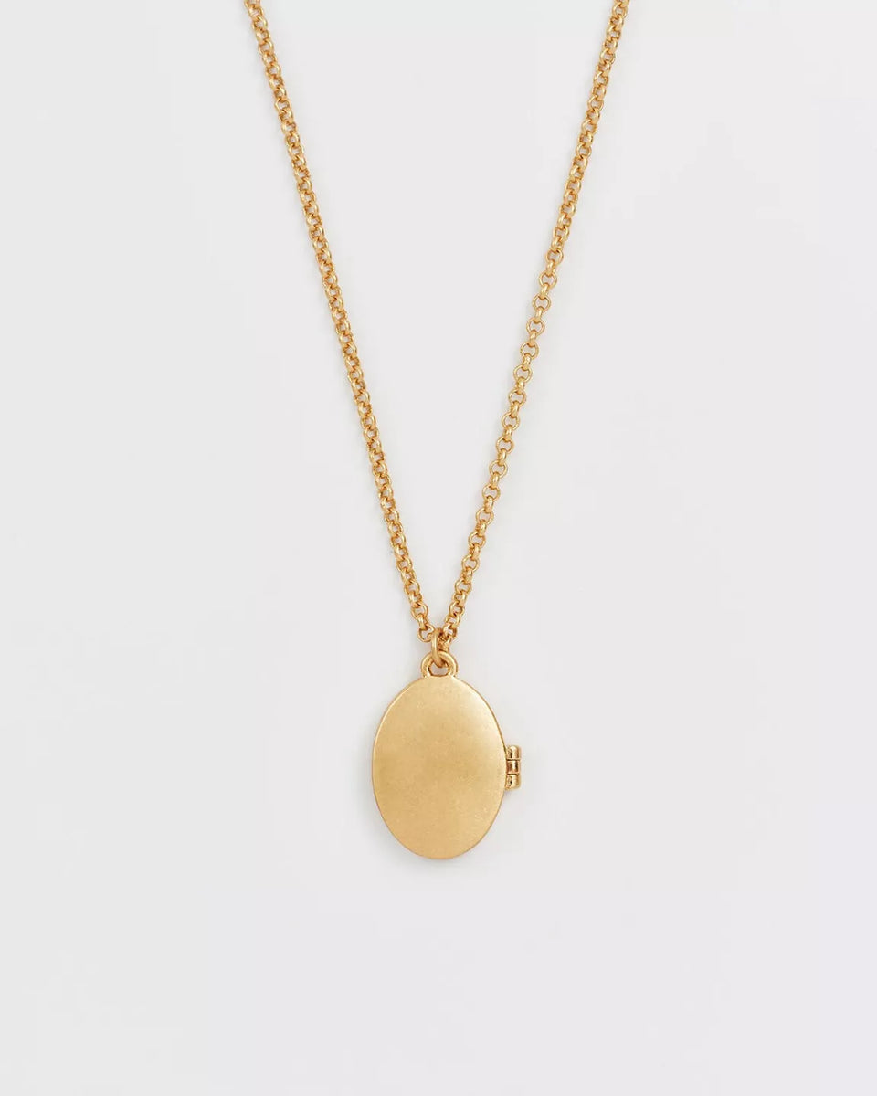 Collier Médaillon Rouge gorge & Mûre – Plaqué or - Fable England