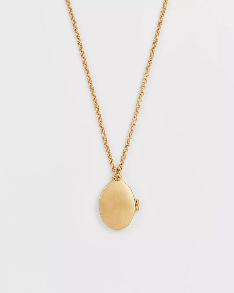 Collier Médaillon Rouge gorge & Mûre – Plaqué or - Fable England