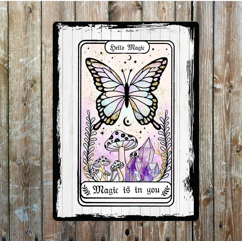 Plaque murale vintage en aluminium imprimé avec le message Magic Is In You, style rétro