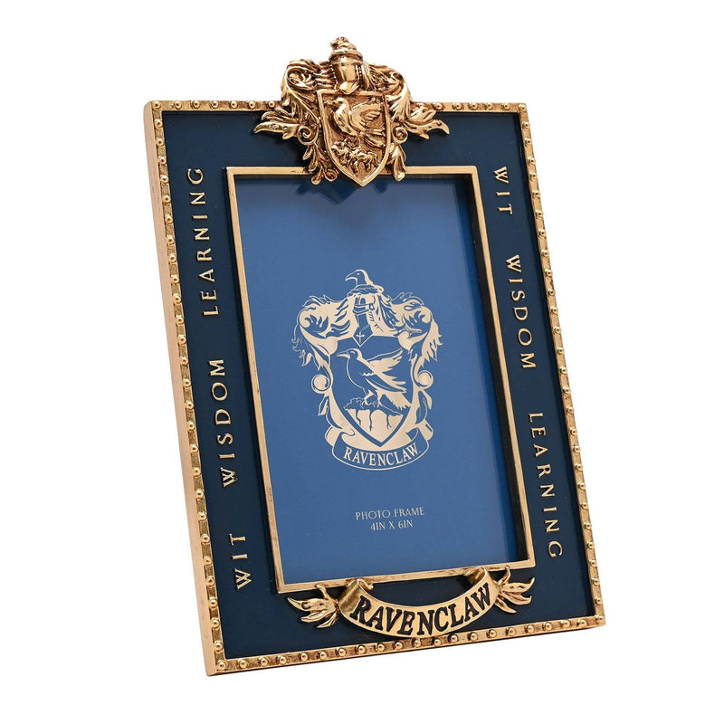 Cadre photo Harry Potter Serdaigle bleu profond aux détails dorés, blason en relief, 10 × 15 cm