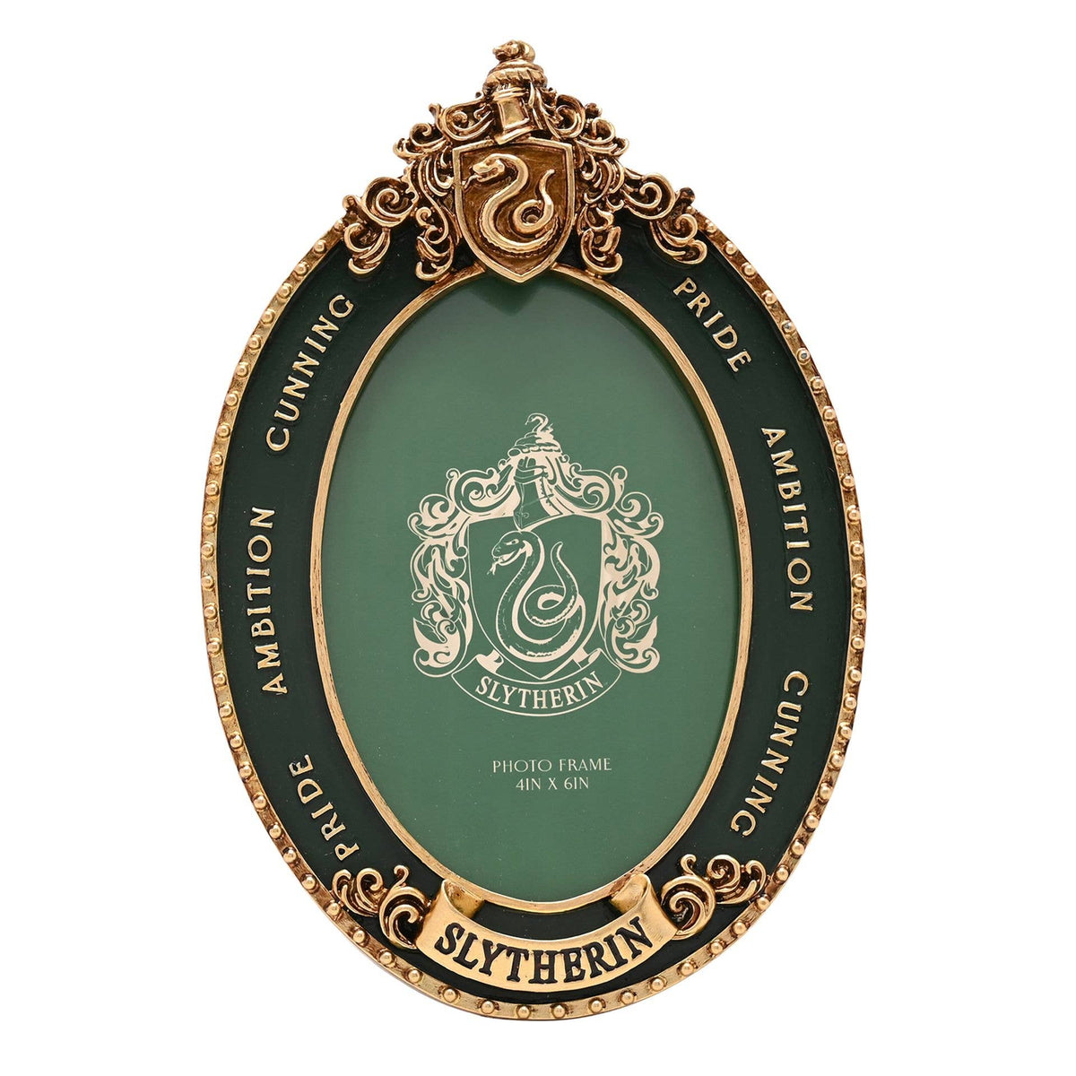 Cadre photo Harry Potter Serpentard avec blason en relief, 10 × 15 cm