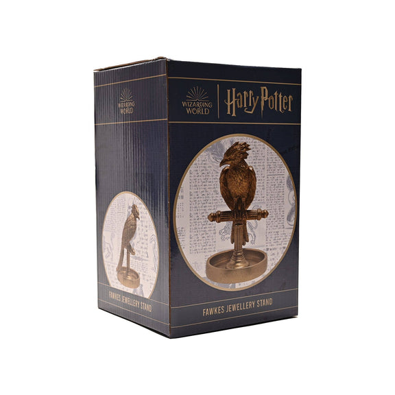 Présentoir à bijoux Harry Potter Fumseck le phénix en résine dorée au fini métallisé