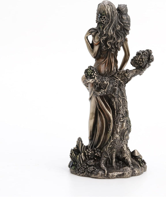 Figurine Blodeuwedd Veronese Design 21,3 cm, déesse celtique fleurie avec chouette