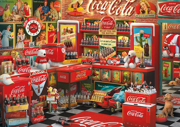 Puzzle Schmidt 1000 pièces Coca-Cola Vintage La Boutique, objets de collection rétro rouges