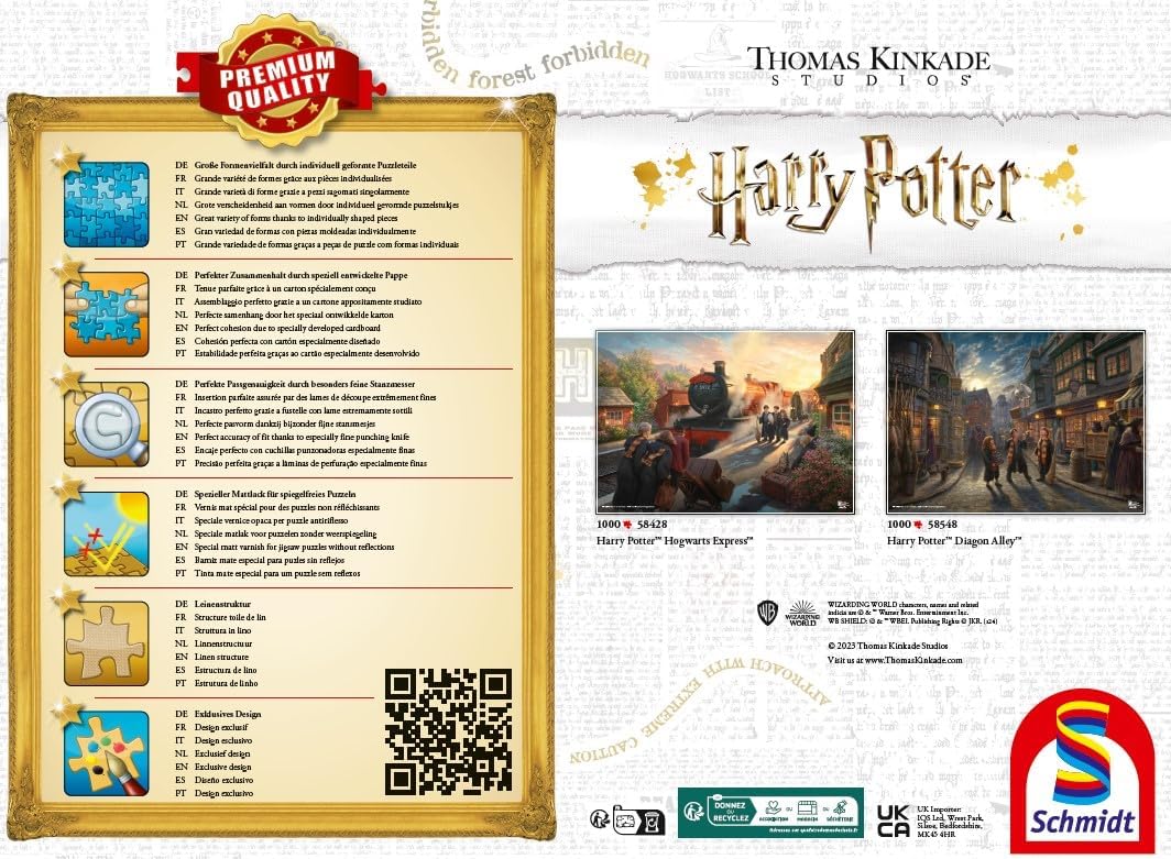 Puzzle Schmidt 1000 pièces Harry Potter, Poudlard Express sur le quai par Thomas Kinkade Studios