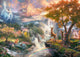 Puzzle Disney 1000 pièces Thomas Kinkade, Bambi et ses amis dans une forêt lumineuse aux couleurs des saisons