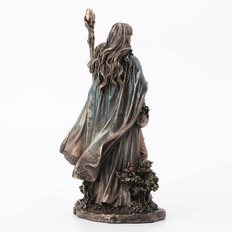 Statue Valkyrie Eir Veronese Design, déesse nordique debout en robe longue sculptée