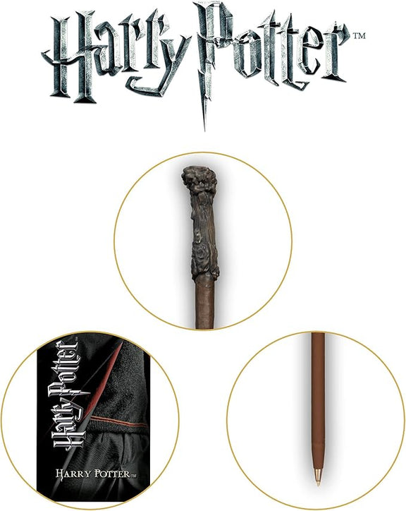 Stylo baguette magique Harry Potter à manche texturé avec marque-page assorti