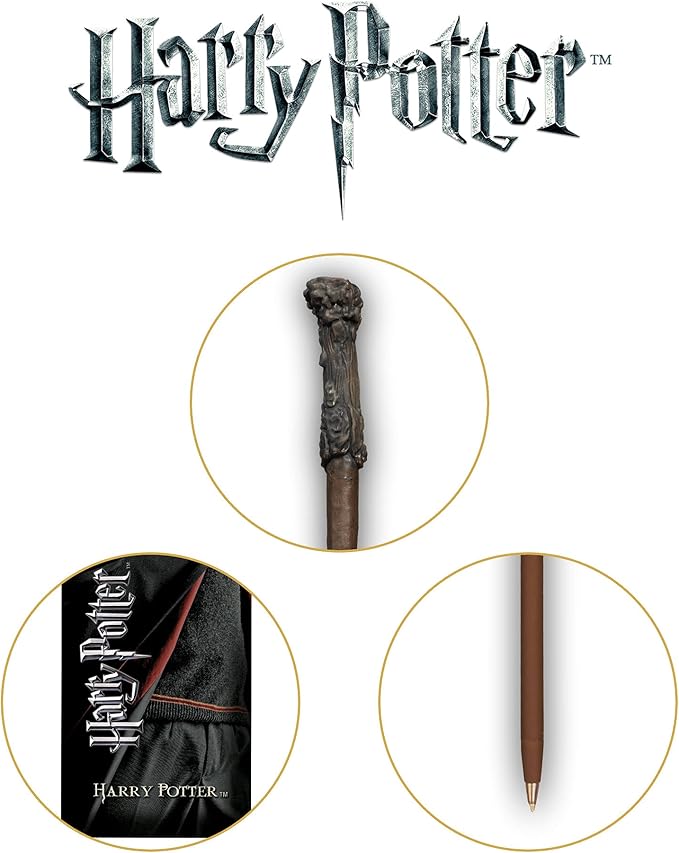 Stylo baguette magique Harry Potter à manche texturé avec marque-page assorti