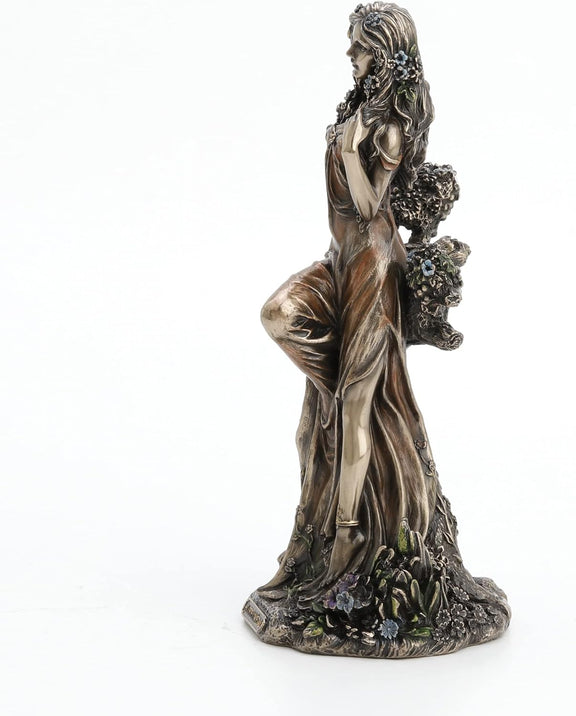 Figurine Blodeuwedd Veronese Design 21,3 cm, déesse celtique fleurie avec chouette