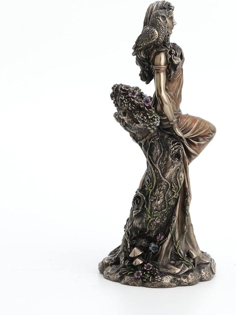 Figurine Blodeuwedd Veronese Design 21,3 cm, déesse celtique fleurie avec chouette