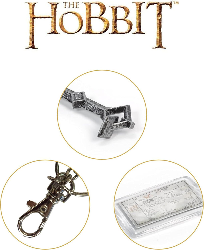 Porte-clés Noble Collection clé de Thorin en métal et carte de Thrór, Le Hobbit