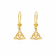 Boucles d'oreilles Triquetra plaqué or, nœud celtique à trois arcs entrelacés